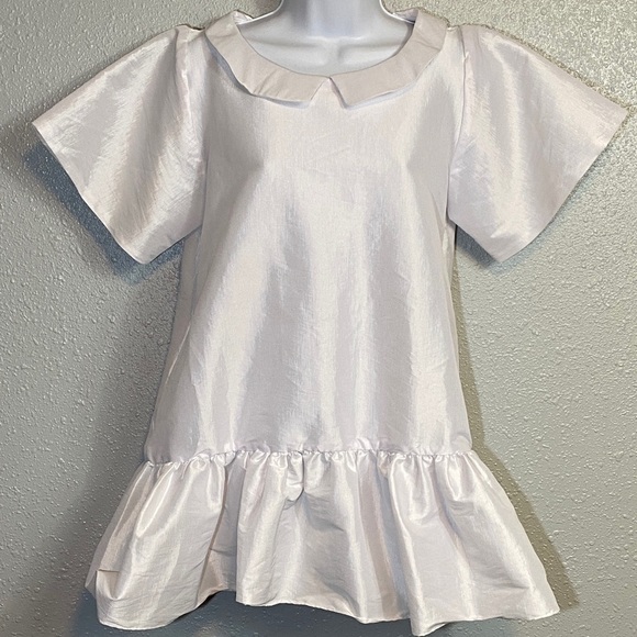 Kika Vargas White Ruffled Short Sleeve Babydoll Dress - Picture 2 of 11